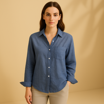 Sommerbluse aus Leinen Schlicht und Feminin