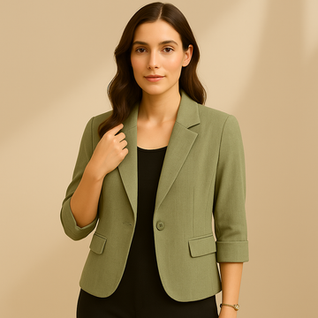 Blazer mit 3/4 Ärmeln und Reverskragen Leicht und Stilvoll