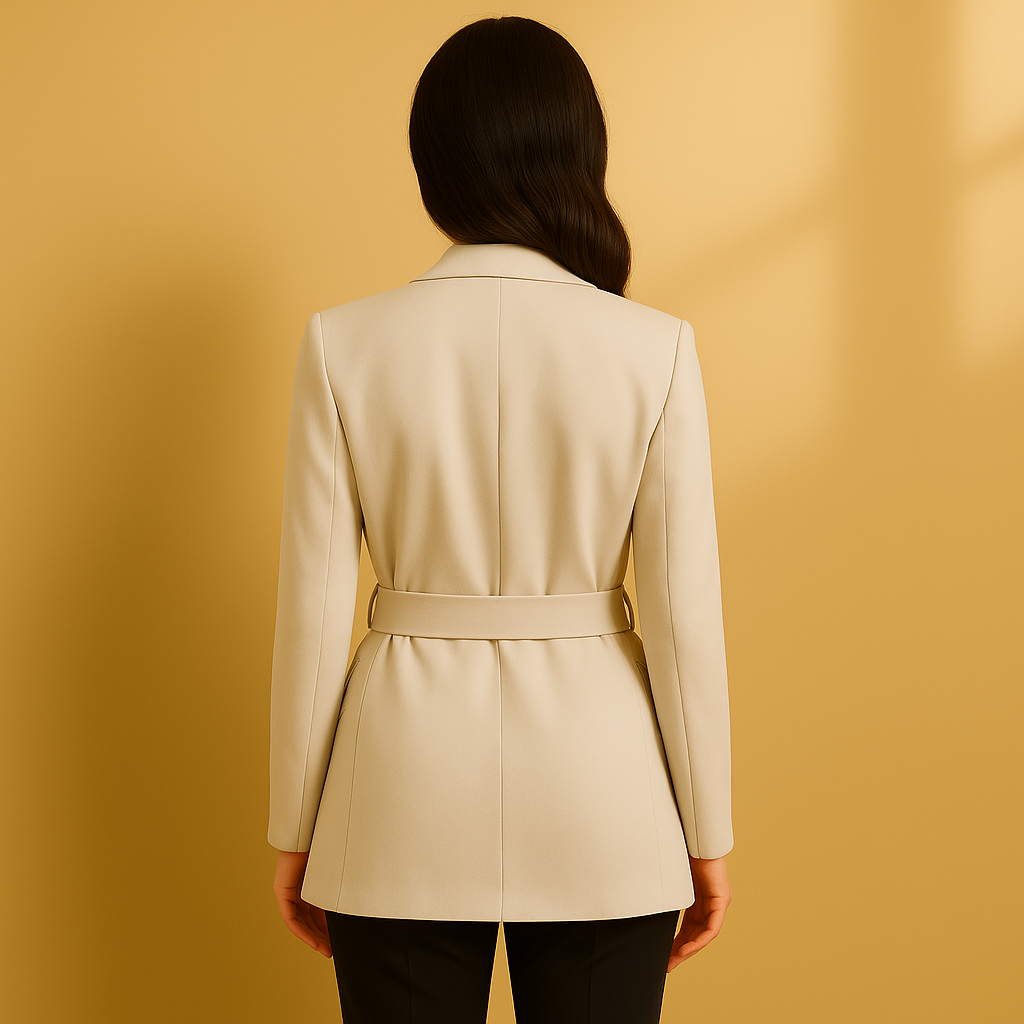 Slim Fit Damenblazer mit Gürtel Zeitlos Chic