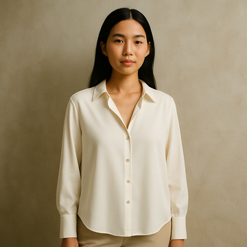 Damenbluse mit Knöpfen und Langarm Leicht und Chic
